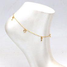 Real Gold Heart Key Charm Anklet (25 C.M) 2108 A1359