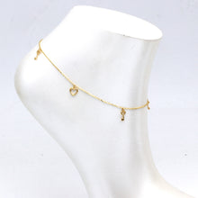 Real Gold Heart Key Charm Anklet (25 C.M) 2108 A1359
