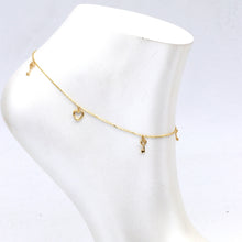 Real Gold Heart Key Charm Anklet (25 C.M) 2108 A1359
