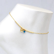 Real Gold 3D Heart Evil Eye Anklet (25 C.M) 1114 A1360