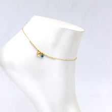 Real Gold 3D Heart Evil Eye Anklet (25 C.M) 1114 A1360