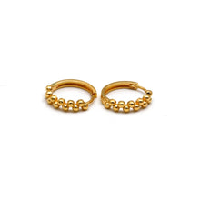 Real Gold Bubble Round Hoop Earrings Set 2632 E1997