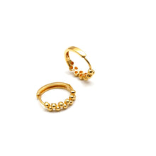 Real Gold Bubble Round Hoop Earrings Set 2632 E1997