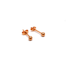 Real Gold 3 MM Ball Stud Rose Gold Earrings Set 0003 E1999