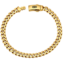 Real Gold Cable Link Thick Infinity Lock 5 MM Unisex Bracelet (17 C.M) 0771 / 1 BR1896