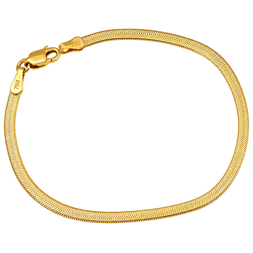 Real Gold Omega Snake Herringbone Belt Chain Bracelet 0707 (19 C.M) BR1578