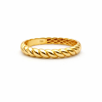 Real Gold Thick Rope Ring 0164 (Size 6) R2828