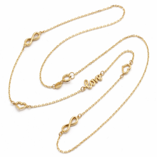 Real Gold Infinity Heart Love Necklace 1177 (40 C.M) N1530