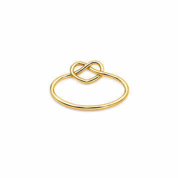 Real Gold Plain Infinity Heart Knot Ring 7722 (Size 5) R2864