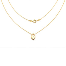 Real Gold One Sided Heart Lock Pendant Necklace 2876 (45 C.M) N1574