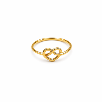 Real Gold Plain Infinity Heart Knot Ring 7722 (Size 8) R2861