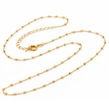 Real Gold 1 Color Beads Ball 1.5 MM Dangler Adjustable Size Necklace - Model 0477 N1521
