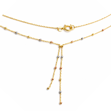 Real Gold 3 Color Textured Seed Ball 1.5 MM Necklace 0485 (40 C.M) N1523