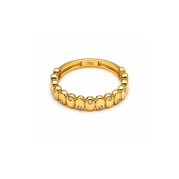 Real Gold Luxe Studded Band Ring 0946 (Size 5) R2856