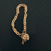 Real Gold TF Heart Lock Bracelet Adjustable Size 0846 BR1312