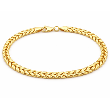 Real Gold Solid Leaf Chain Snake Dual Bracelet 5136 (17 C.M) BR1873