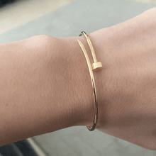 Real Gold Thin Plain Nail Bangle GZJCT0086 - (SIZE 23) BA1570