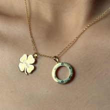 Real Gold GZCR Round Plain Screw Design Luxury Pendant 0869/1 With Holo Rolo Chain 5724 CWP 1914