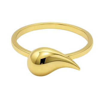 Real Gold Plain Teardrop Ring (Size 5.5) - Model 5119 R2573