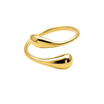 Real Gold Plain Water Teardrop Ring 7075 (SIZE 9) R2537
