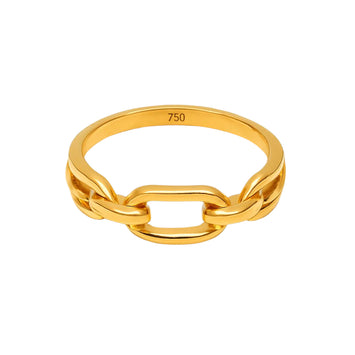 Real Gold Plain Paper Clip Ring 7494 (SIZE 8) R2453