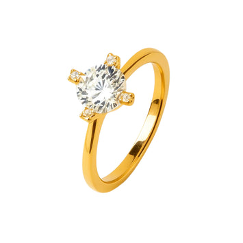 Real Gold Solitaire Ring 0056 (SIZE 8) R2199