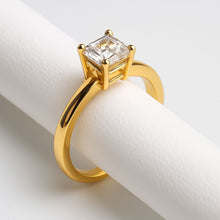 Real Gold Rectangle Stone Engagement and Wedding Ring 0107 (SIZE 9) R2213
