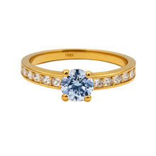 Real Gold Luxury Covered Solitaire Stone Ring 0232 (Size 9) R2203
