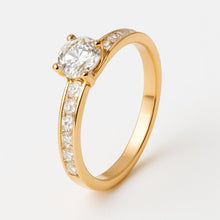 Real Gold Luxury Covered Solitaire Stone Ring 0232 (Size 9) R2203