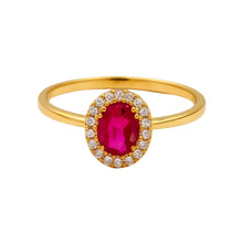 Real Gold Pink Luxury Stone Ring 0409 (Size 9) R2118