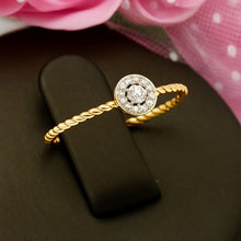 Real Gold Rope Twisted Luxury Stone Ring 0377 (SIZE 7.5) R1725