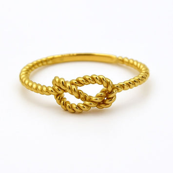 Real Gold Knot Rope Twisted Ring 6384 (SIZE 9) R1928