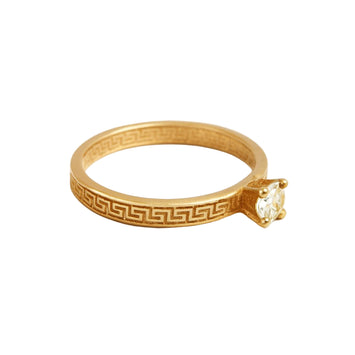 Real Gold Solitaire Maze Hoop Ring (Size 7.5) - Model 0720 R2912