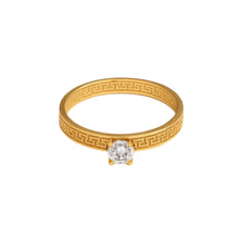 Real Gold Solitaire Maze Hoop Ring (Size 7.5) - Model 0720 R2912