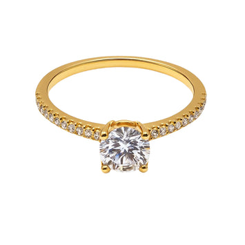 Real Gold Solitaire Stone Wedding & Engagement Ring 0364 (Size 7) R2488