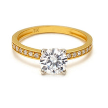 Real Gold Luxury Solitaire Stone Ring 0233 (Size 8) R2702
