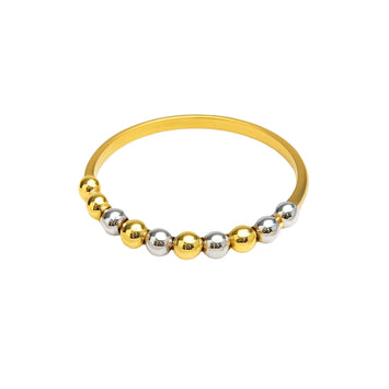 Real Gold 2 Color Bubble Ring 1100 (SIZE 6) R2282