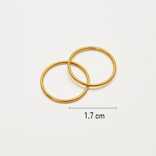 Real Gold Round Plain Loop Earrings Set (1.7 cm) - Model 0001/15/10M E1939