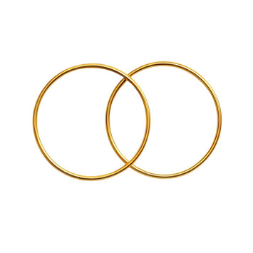 Real Gold Round Plain Loop Earrings Set (2.4 cm) - Model 0001/20/10M E1938