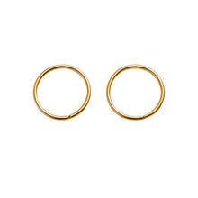 Real Gold Round Plain Loop Earrings Set (1.3 cm) - Model 0008/10/10M E1940