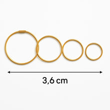 Real Gold Round Plain Loop Earrings Set (3.6 cm) - Model 0001/30/10M E1936