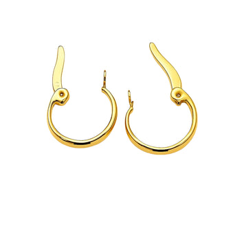 Real Gold Round Plain Clip Earrings Set - Model 4316 E1941