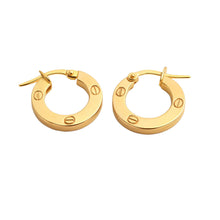 Real Gold LOVE Round Clip GZJCT Earrings Set - Model 6792/10 E1935
