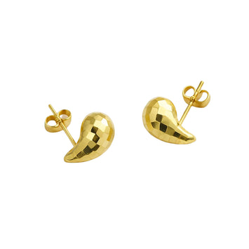 Real Gold Bee Comb Teardrop Stud Earrings Set - Model 6898-25-DC2 E1930