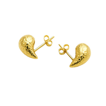 Real Gold Glittering Teardrop Stud Earrings Set - Model 6898-25-DC1 E1929