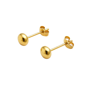 Real Gold 5MM Button Stud Earrings Set - Model 8564 E1910