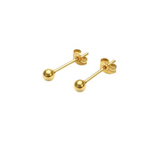 Real Gold 3 MM Ball Stud Earring Set 0003 E1904