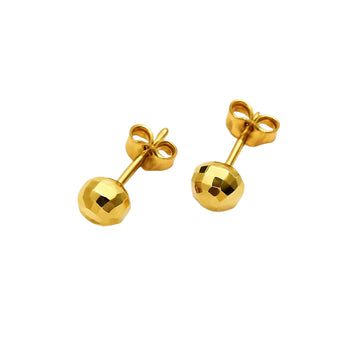 Real Gold Doom Glittering with Open Back Stud Earring Set 0117 E1871