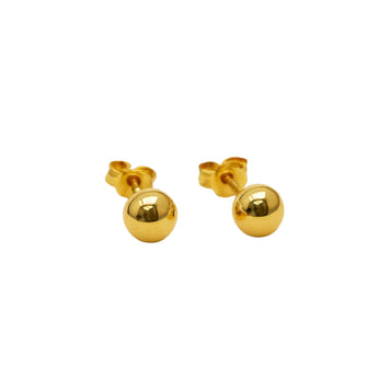 Real Gold Doom with Open Back Stud Earring Set 0047 E1870