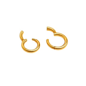 Real Gold Plain Round Helix Ear Piercing Earring Set 2451 E1843
